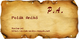 Polák Anikó névjegykártya